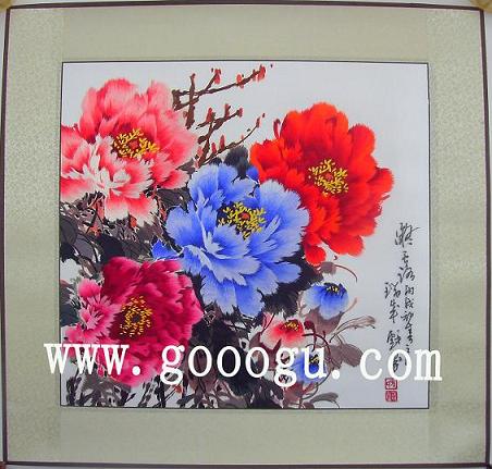 牡丹富貴蘇繡，蘇州刺繡牡丹畫，鎮(zhèn)湖蘇繡廠