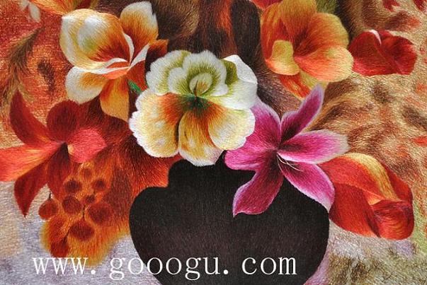 蘇繡精品，花卉刺繡畫，蘇繡花卉精品壁畫